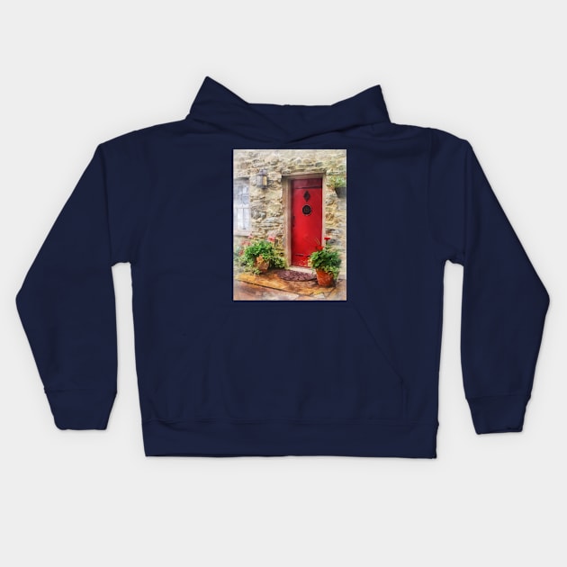 Suburbs - Geraniums by Red Door Kids Hoodie by SusanSavad